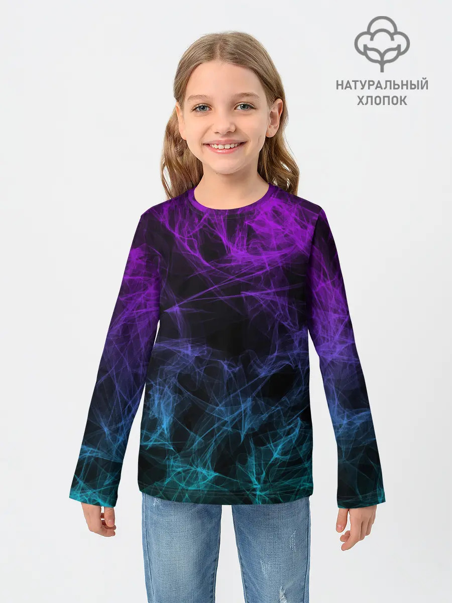 Детский лонгслив / NEON SMOKES STRIPES | НЕОНОВЫЕ ВОЛНЫ