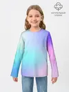 Детский лонгслив / небесно голубой градиентный