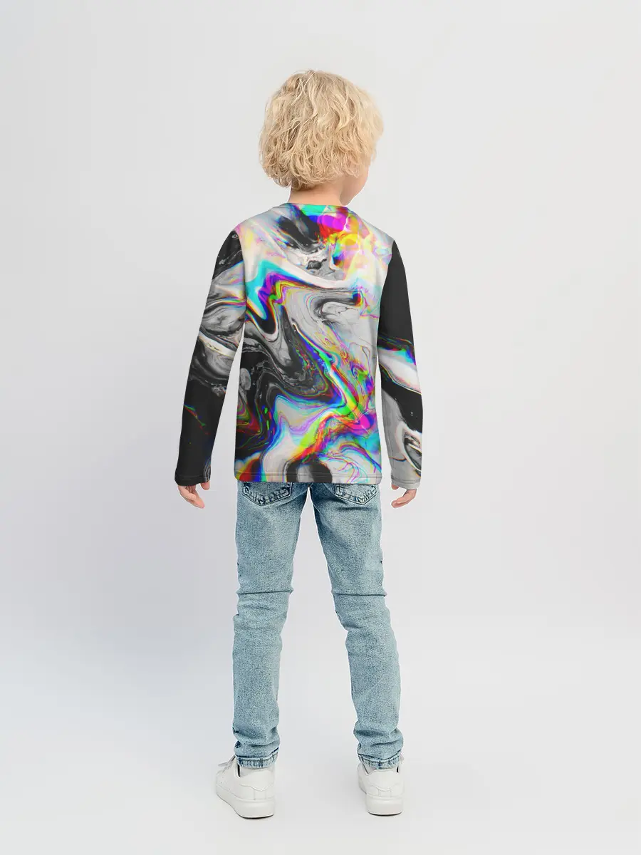 Детский лонгслив / DIGITAL ABSTRACT GLITCH | ГЛИТЧ