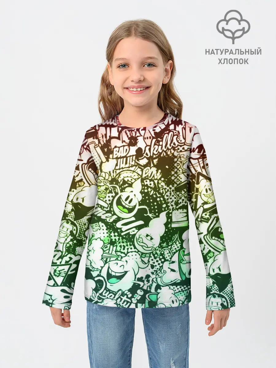 Детский лонгслив / Граффити