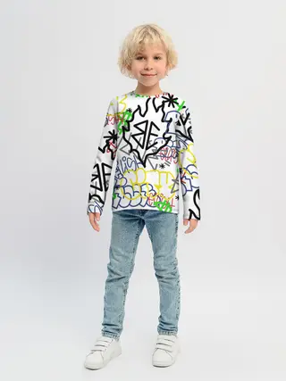 Детский лонгслив / BILLIE EILISH GRAFFITI
