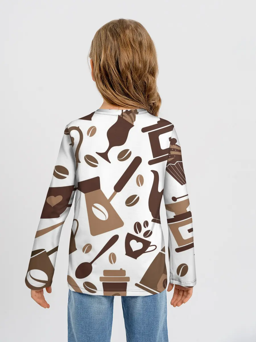 Детский лонгслив / coffee