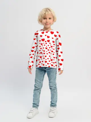 Детский лонгслив / Сердечки