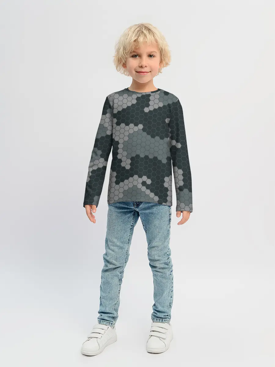 Детский лонгслив / КАМУФЛЯЖ СОТЫ