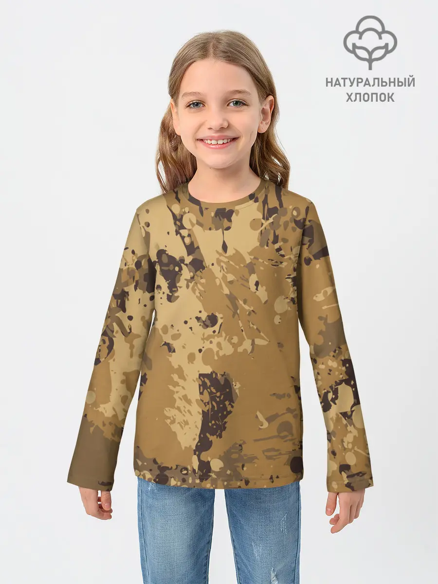 Детский лонгслив / КАМУФЛЯЖ BLUE