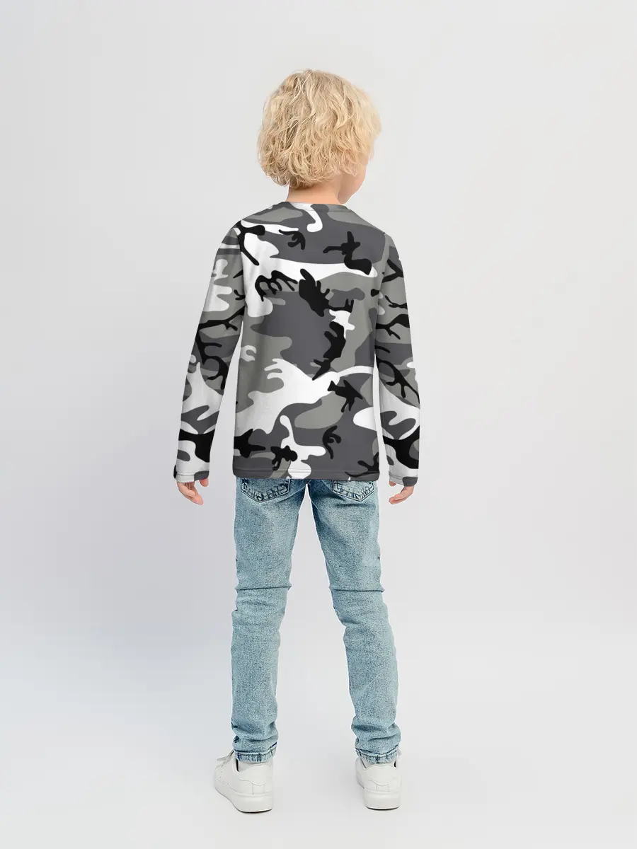 Детский лонгслив / Автомобильные войска камуфляж