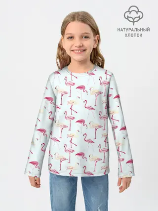 Детский лонгслив / Фламинго