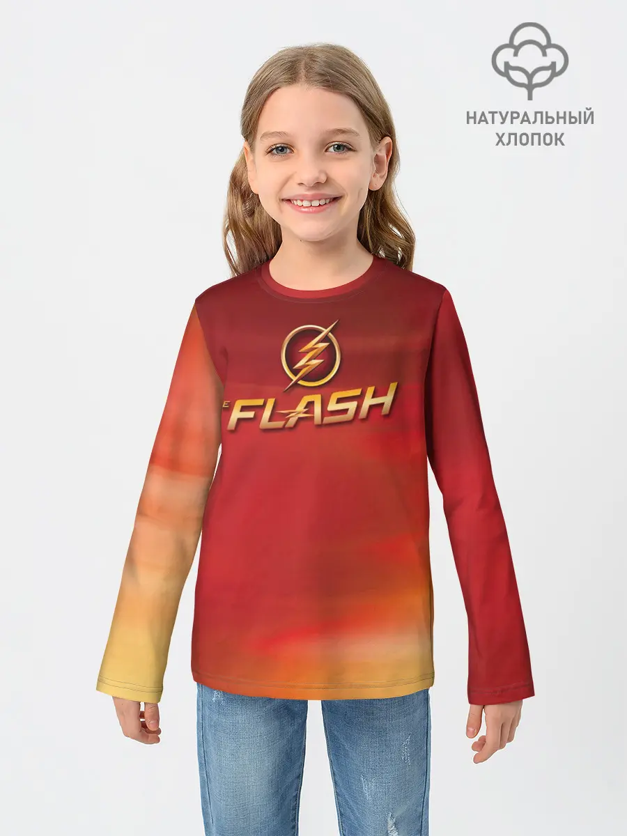 Детский лонгслив / The Flash Logo Pattern