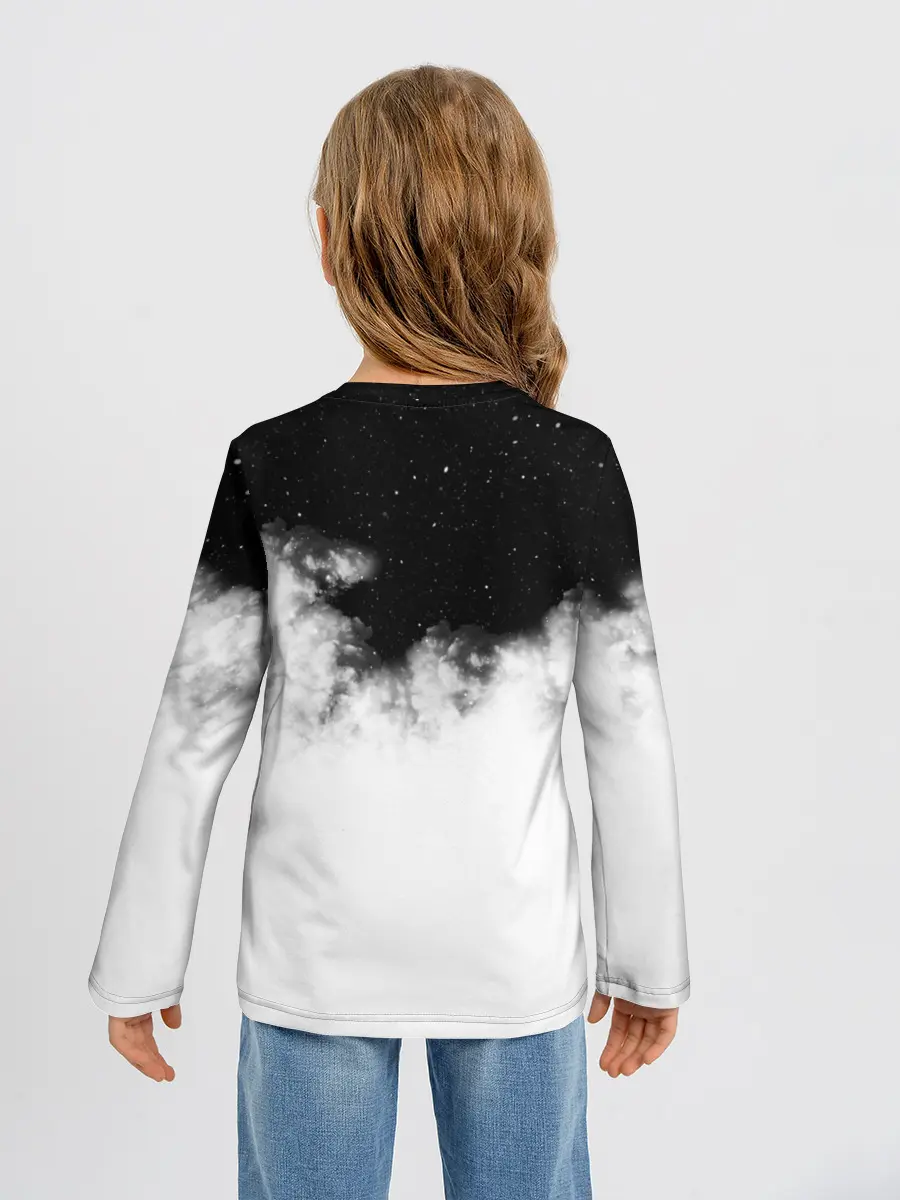 Детский лонгслив / Galaxy wolf