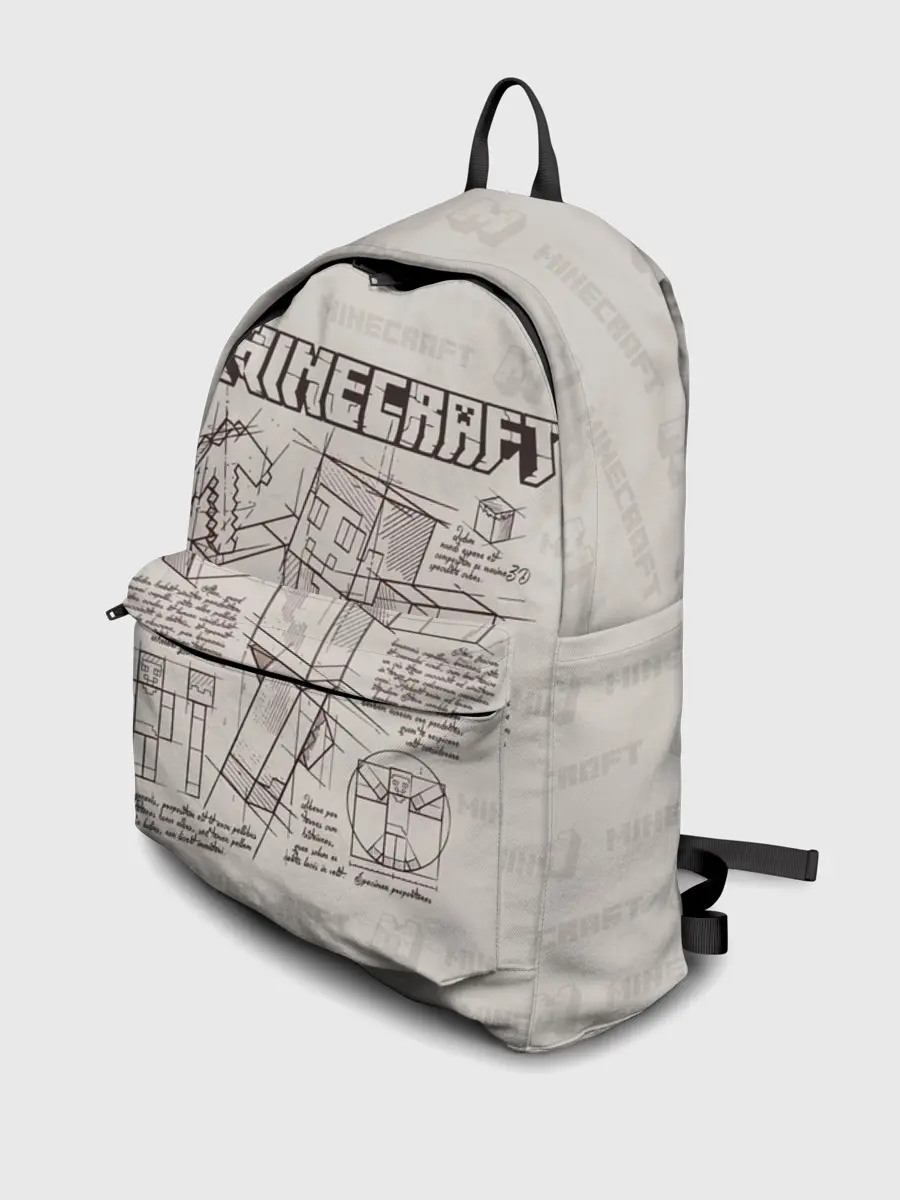 Рюкзак джинсовый / Витрувианский человек Стив | Minecraft