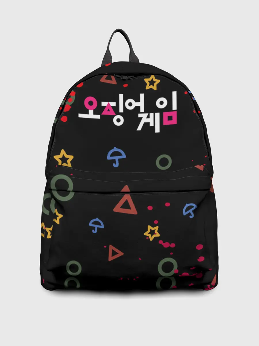 Рюкзак джинсовый / Игра в кальмара: Паттерн фигурок.