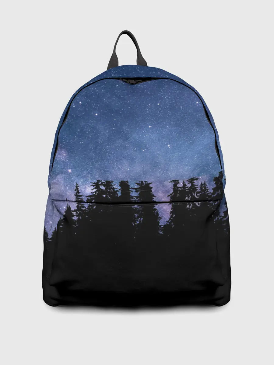 Рюкзак джинсовый / НОЧНОЙ ЛЕС И ЗВЕЗДЫ