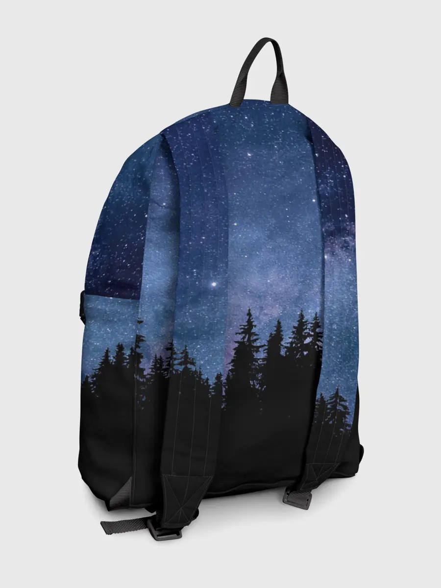 Рюкзак джинсовый / НОЧНОЙ ЛЕС И ЗВЕЗДЫ