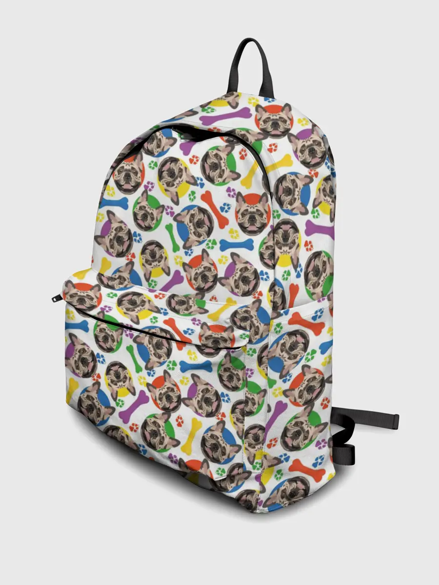 Рюкзак джинсовый / Французский Бульдог