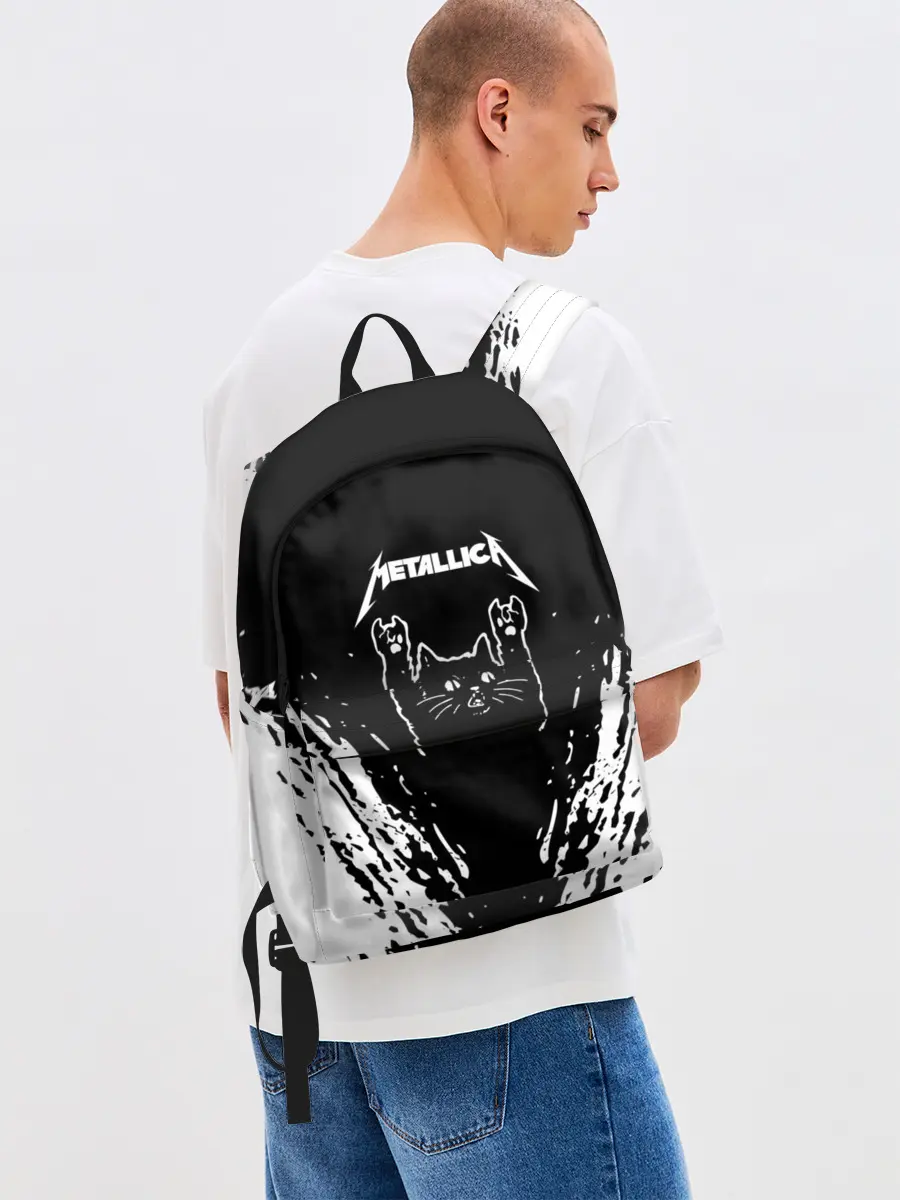 Рюкзак джинсовый / Мяуталлика / Meowtallica.