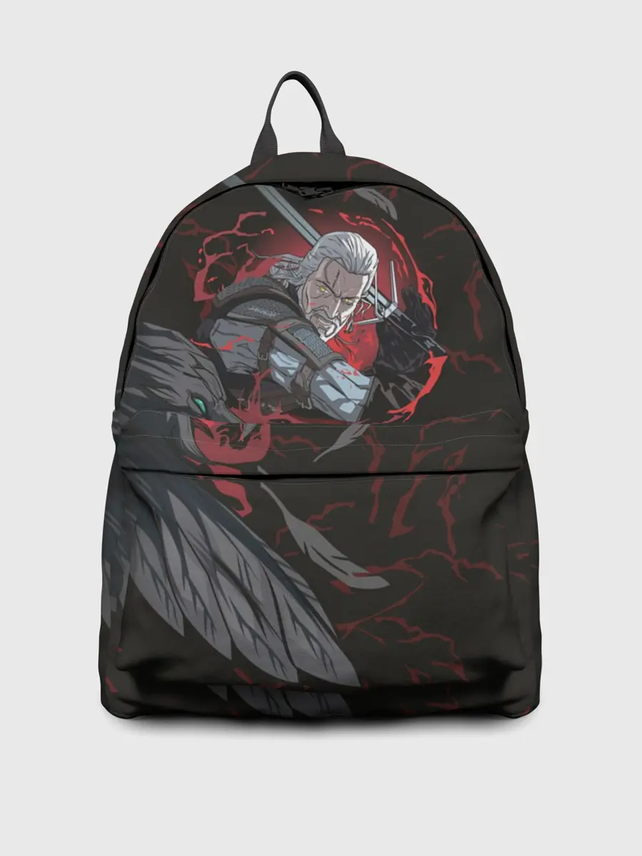 Рюкзак джинсовый / Кровь дракона и смелый Ведьмак