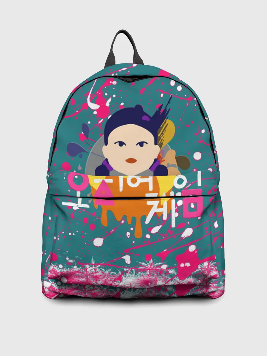 Рюкзак джинсовый / ИГРА В КАЛЬМАРА SQUID GAME КУКЛА