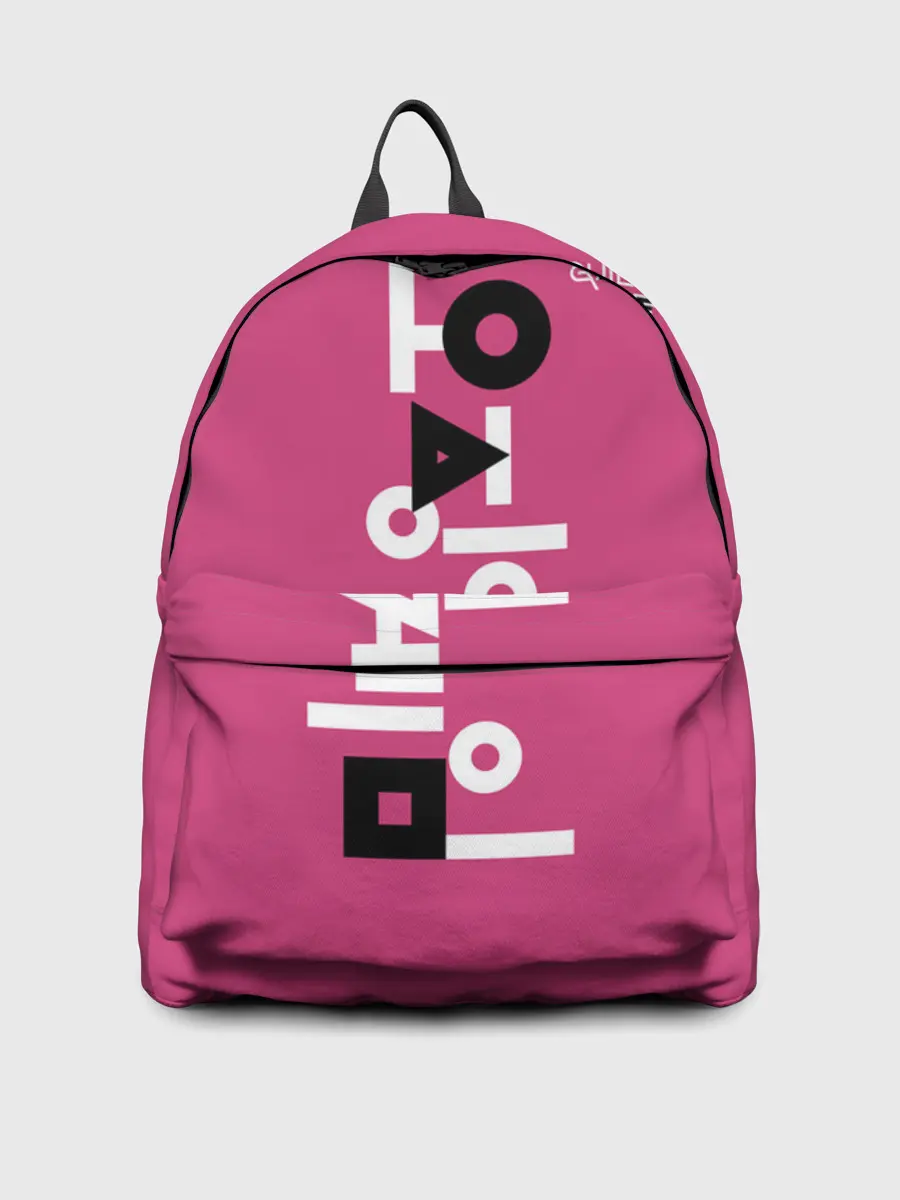 Рюкзак джинсовый / Игра в кальмара: логотип.