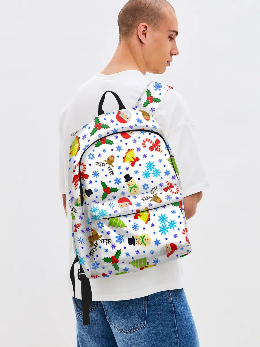 Рюкзак джинсовый / Новогодний - Рождественский узор