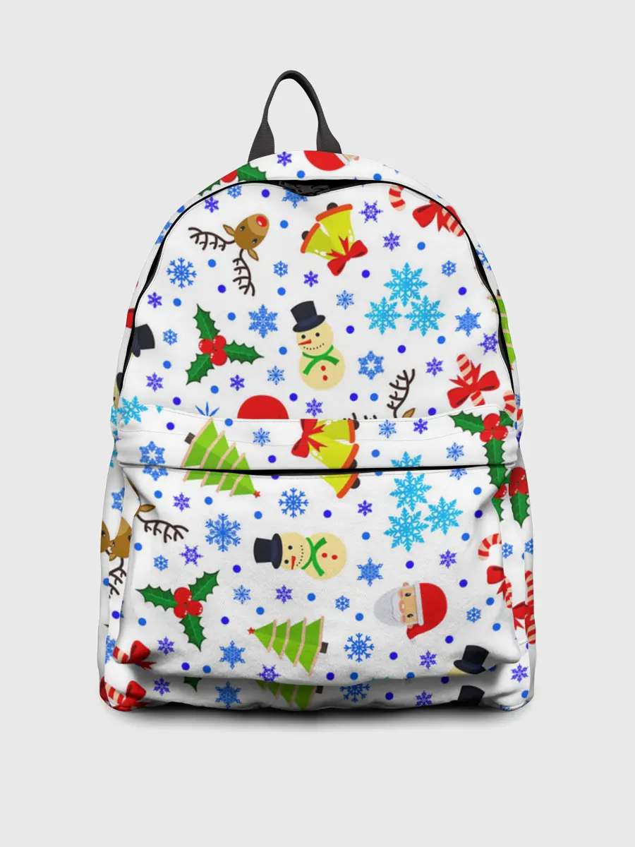 Рюкзак джинсовый / Новогодний - Рождественский узор