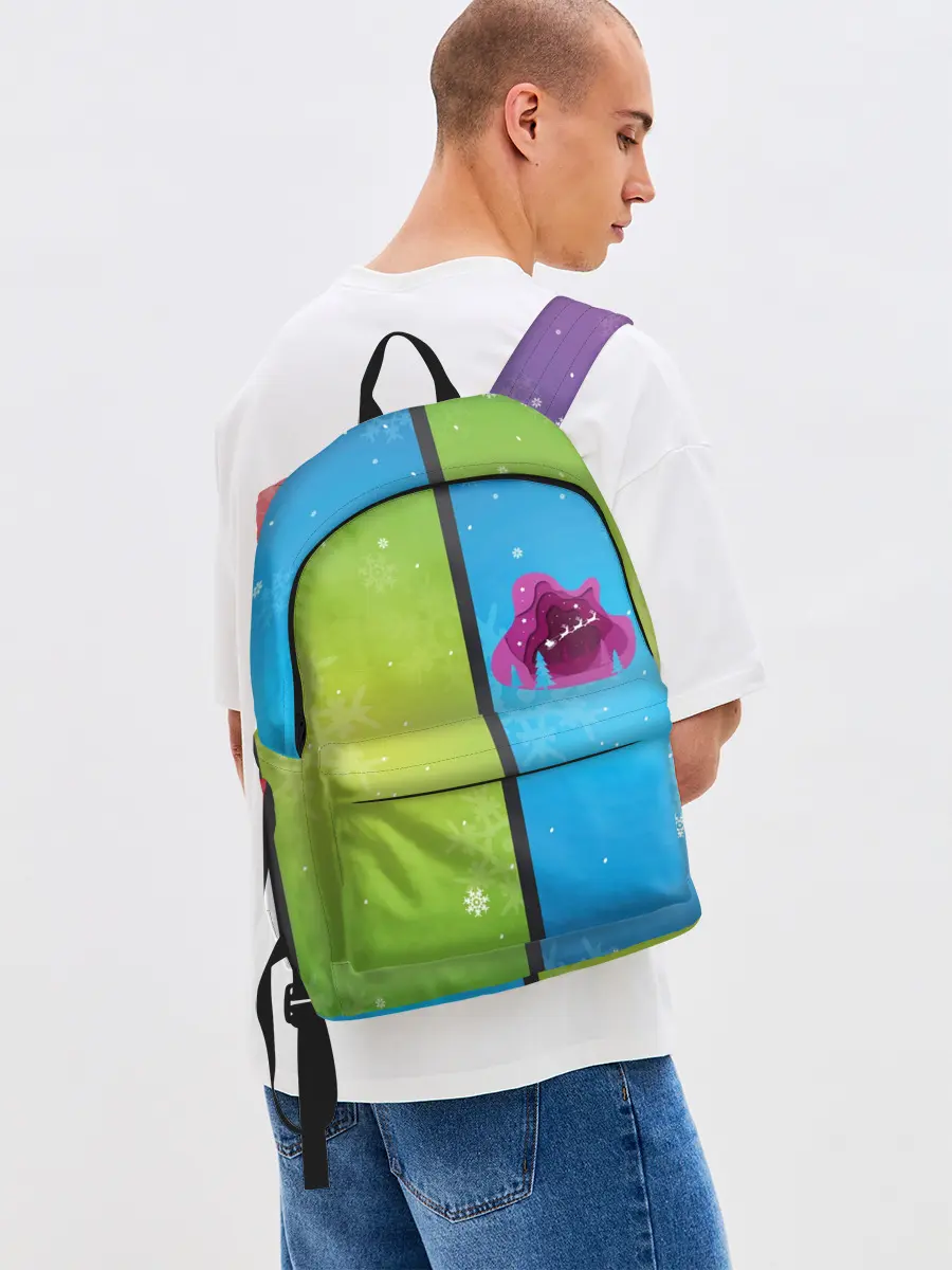 Рюкзак джинсовый / Цветное рождество Snowflake