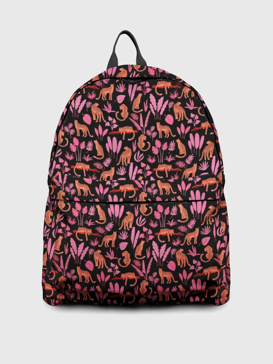 Рюкзак джинсовый / ГЕПАРД В ЛИСТВЕ