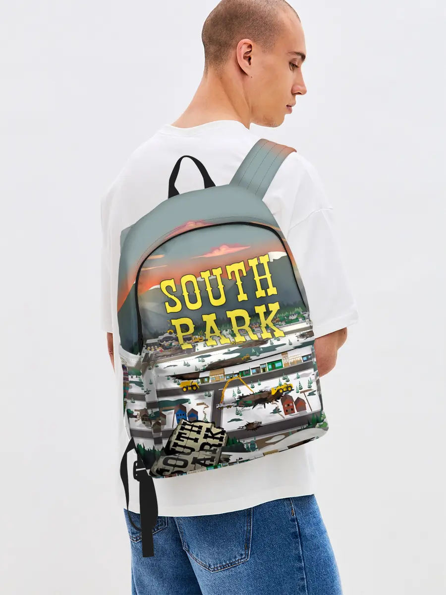Рюкзак джинсовый / Южный Парк разрушенный город