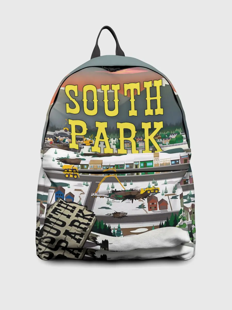 Рюкзак джинсовый / Южный Парк разрушенный город