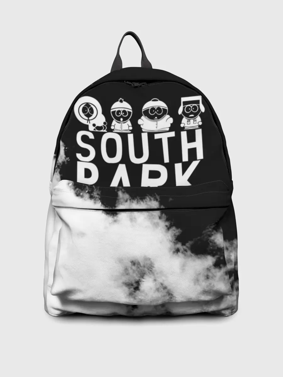 Рюкзак джинсовый / Все пацаны на черном фоне Южный Парк