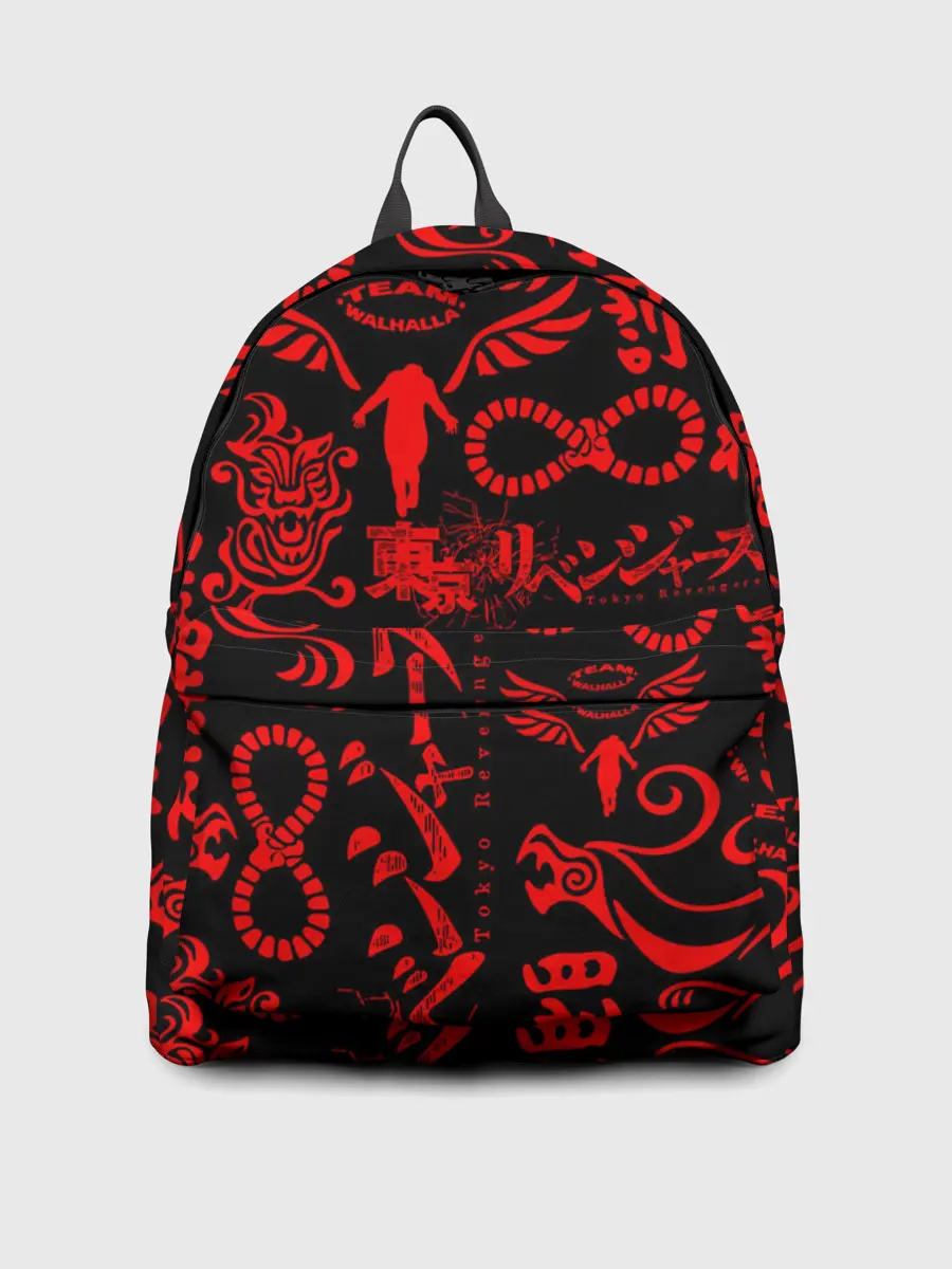 Рюкзак джинсовый / ТОКИЙСКИЕ МСТИТЕЛИ КРАСНЫЕ ТАТУ