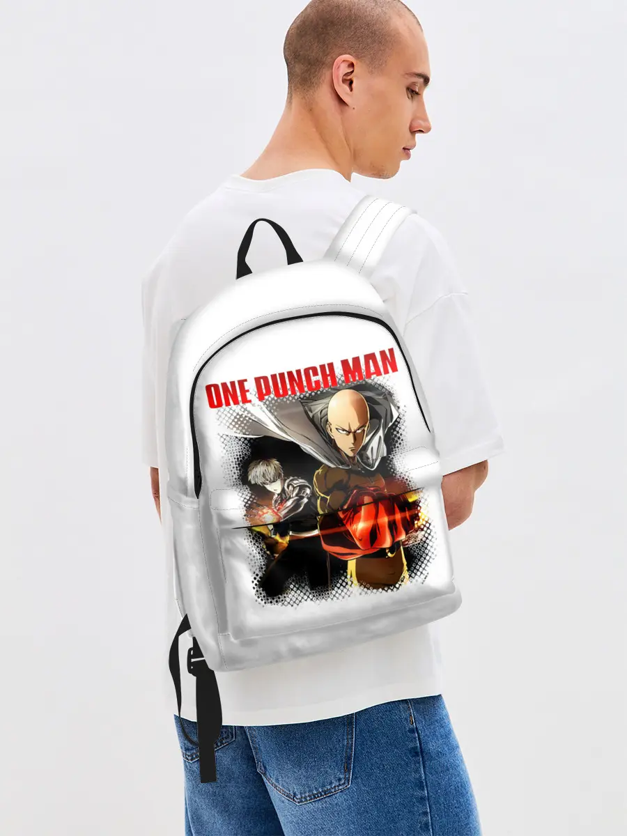 Рюкзак джинсовый / Сайтама и Генос One Punch-Man