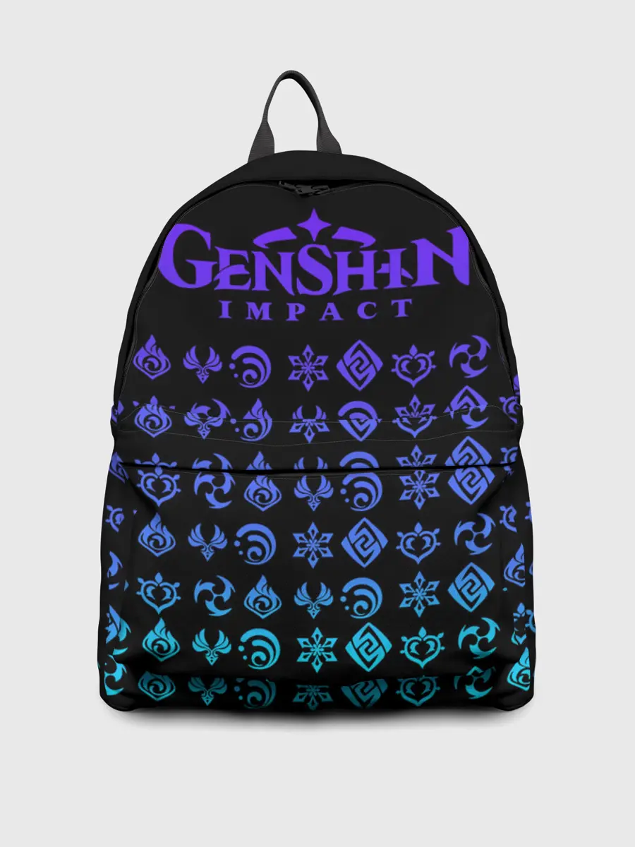 Рюкзак джинсовый / GENSHIN IMPACT | ЭМБЛЕМЫ NEON