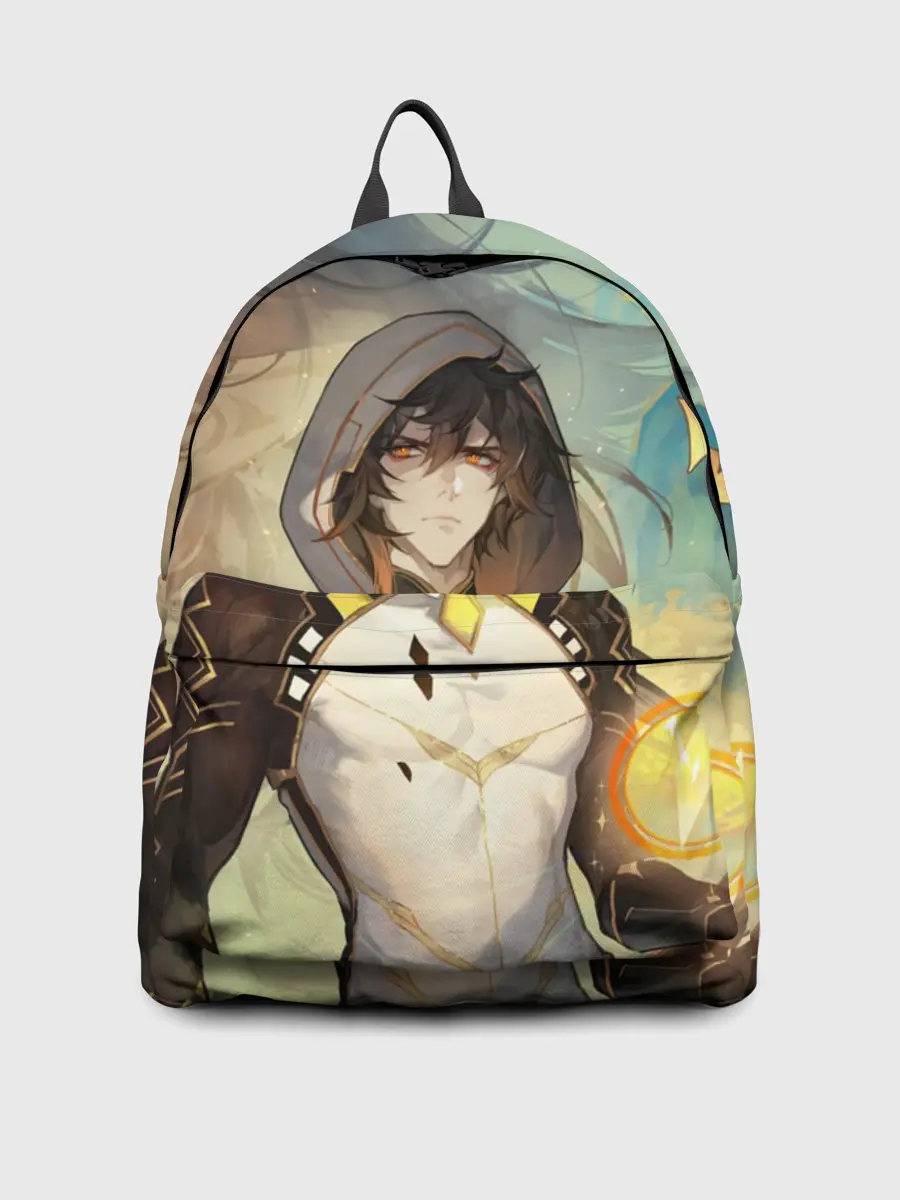 Рюкзак джинсовый / Чжун Ли, Zhongli, Genshin Impact