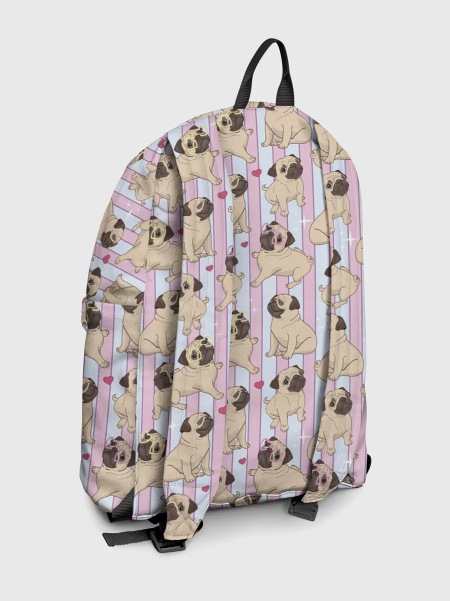 Рюкзак джинсовый / Забавные Мопсы