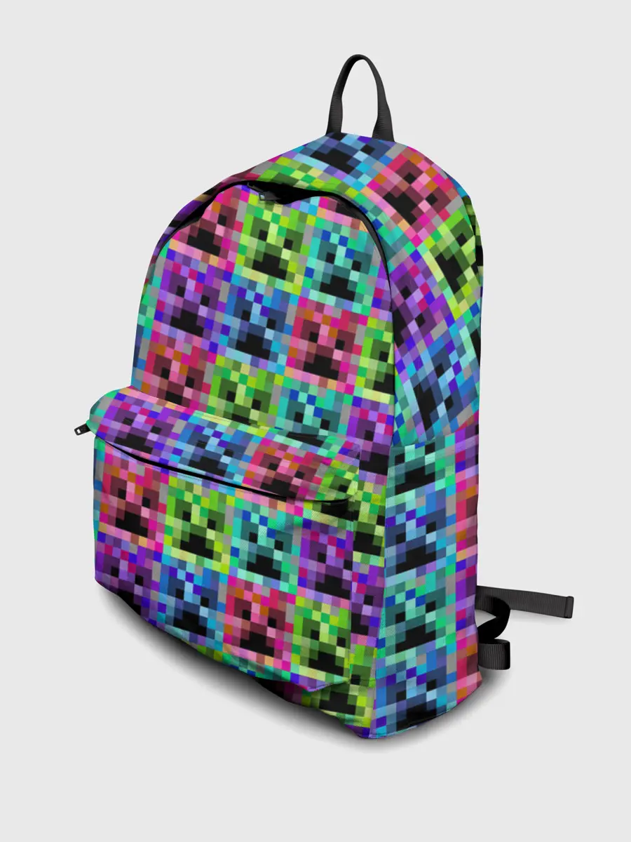 Рюкзак джинсовый / МАЙНКРАФТ / MINECRAFT ЦВЕТНЫЕ КРИПЕРЫ