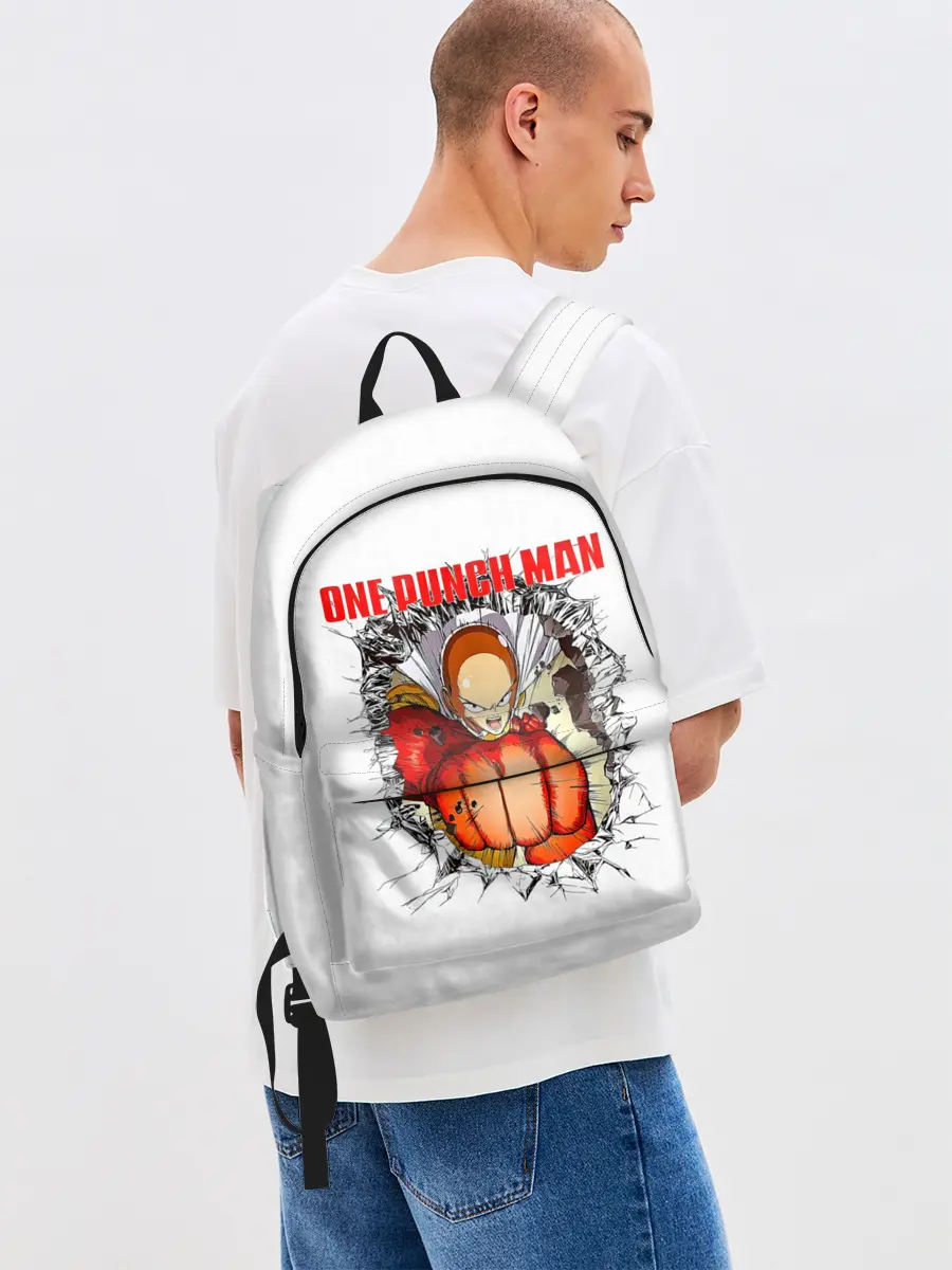 Рюкзак джинсовый / Удар сквозь стену One Punch-Man