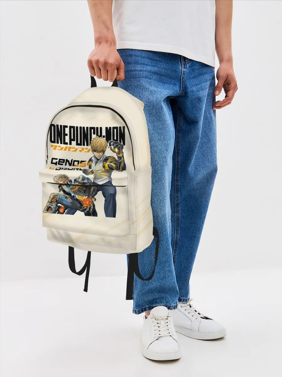 Рюкзак джинсовый / Генос киборг One Punch-Man