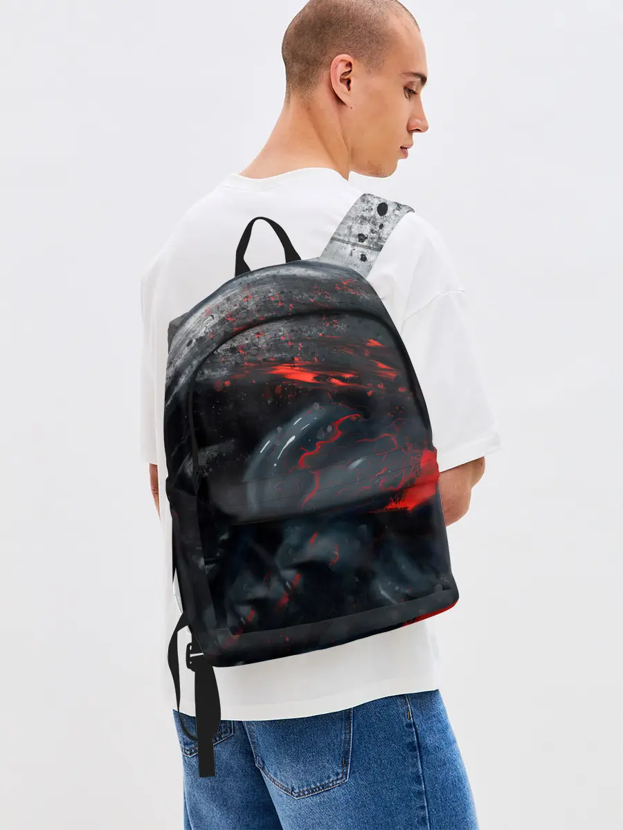 Рюкзак джинсовый / ЧЁРНЫЙ СИМБИОТ / ГРАНЖ / BLACK MONSTER