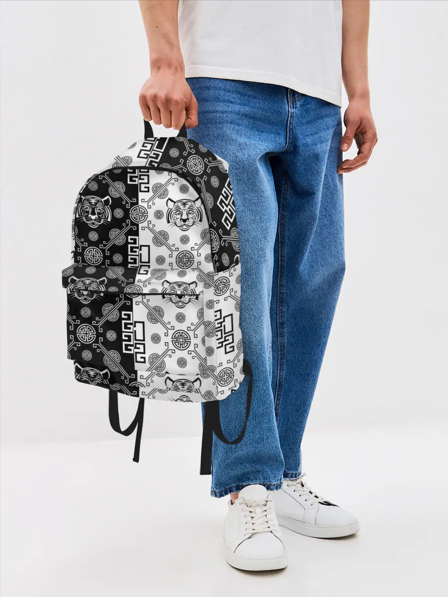 Рюкзак джинсовый / Тигры в китайском стиле