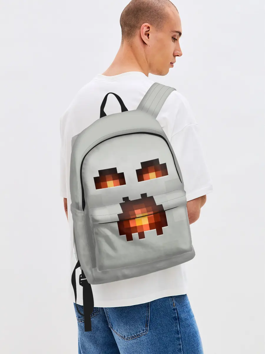 Рюкзак джинсовый / МАЙНКРАФТ, ГАСТ ОГНЕННЫЙ