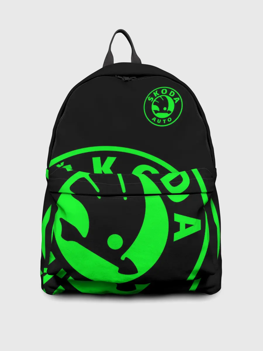 Рюкзак джинсовый / SKODA GREEN LOGO BLACK STYLE