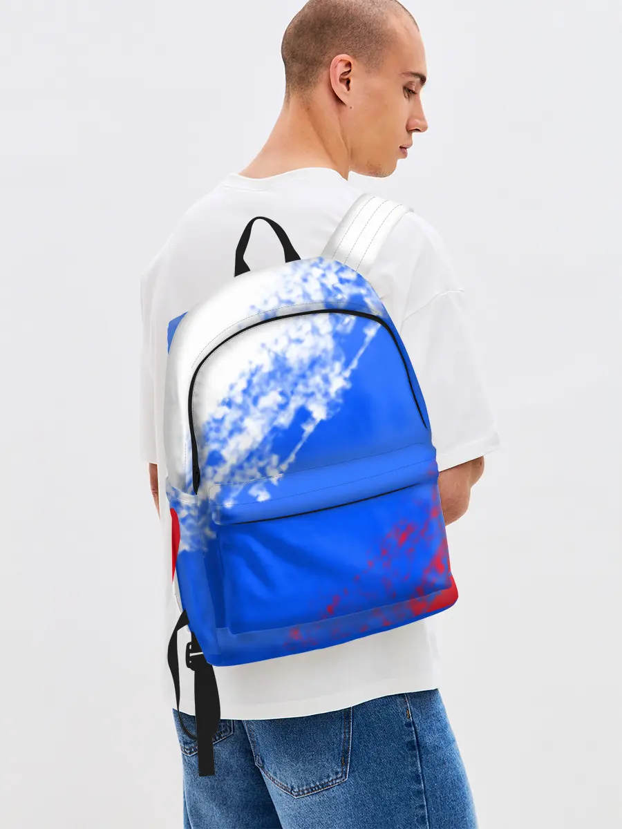 Рюкзак джинсовый / Флаг РФ триколор