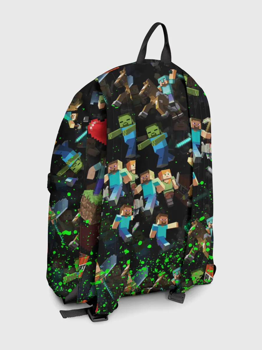 Рюкзак джинсовый / МАЙНКРАФТ ПАТТЕРН ГЕРОИ ИГРЫ