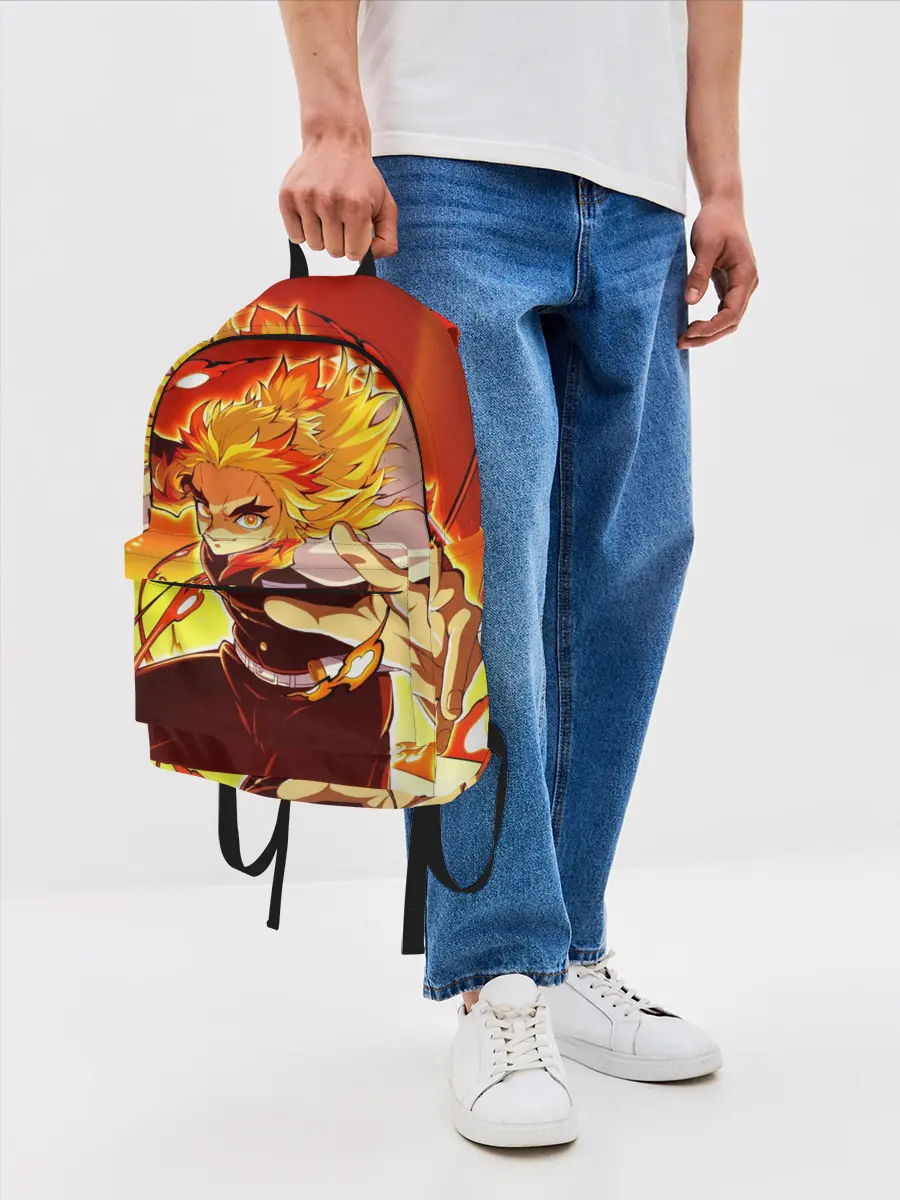 Рюкзак джинсовый / Ренгоку Кёджуро, Клинок рассекающий демонов