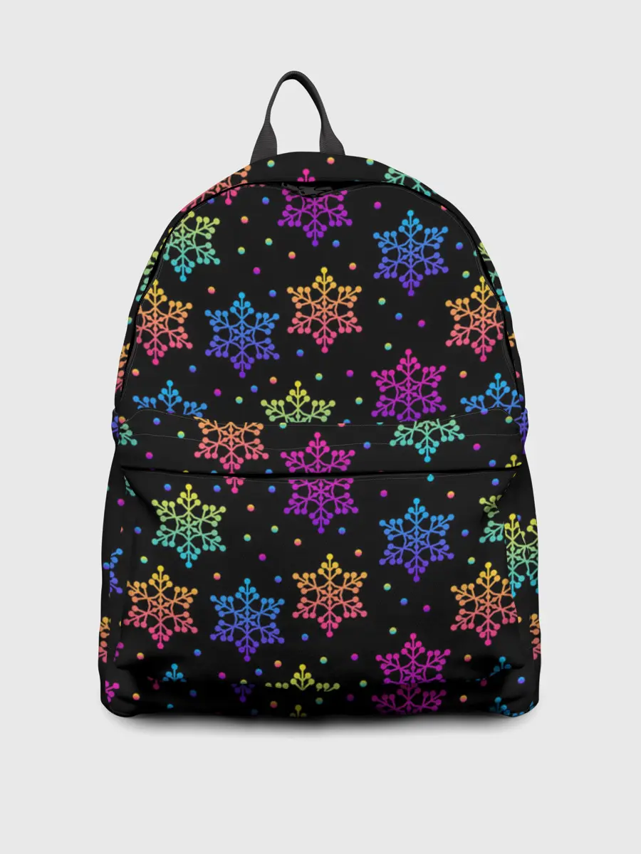 Рюкзак джинсовый / Неоновые снежинки / Neon snowflakes