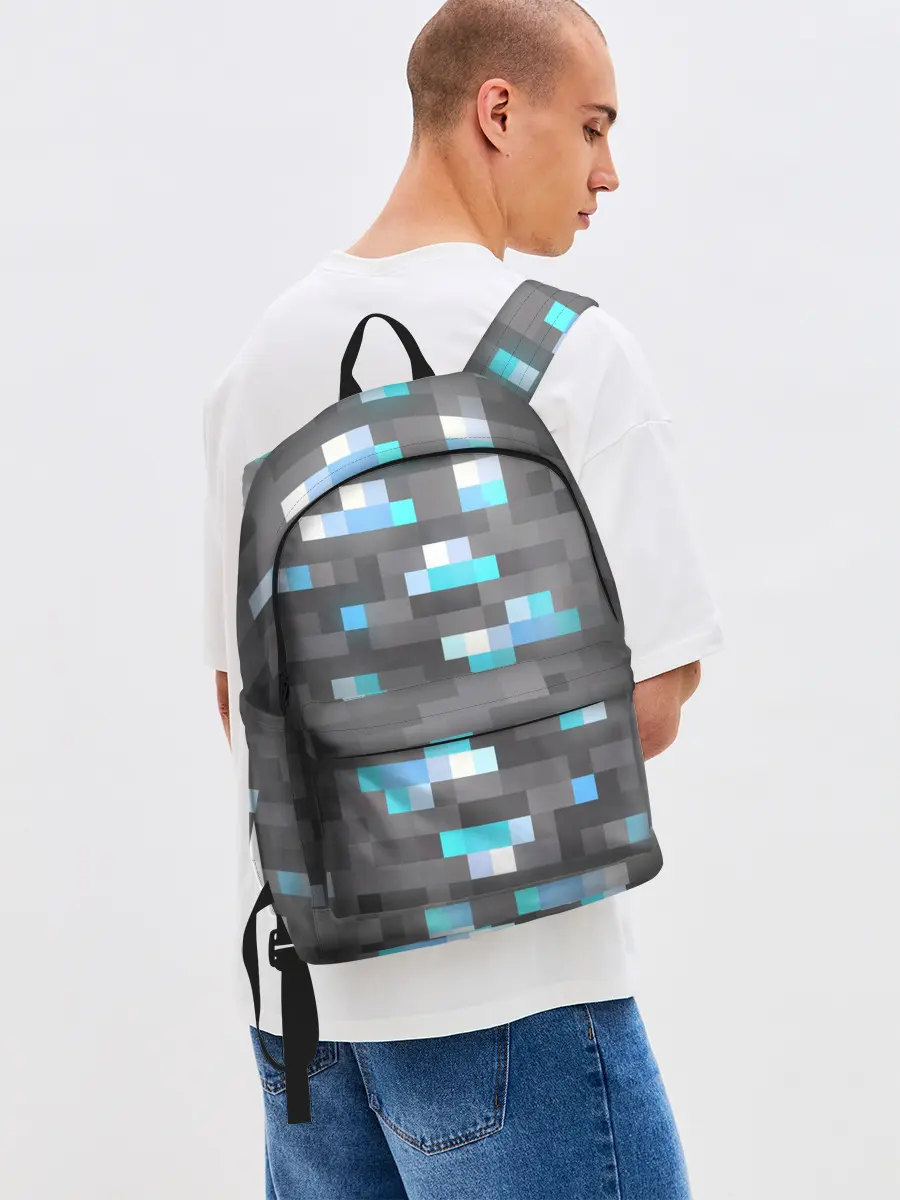 Рюкзак джинсовый / АЛМАЗНАЯ РУДА | DIAMOND ORE | MINCRAFT