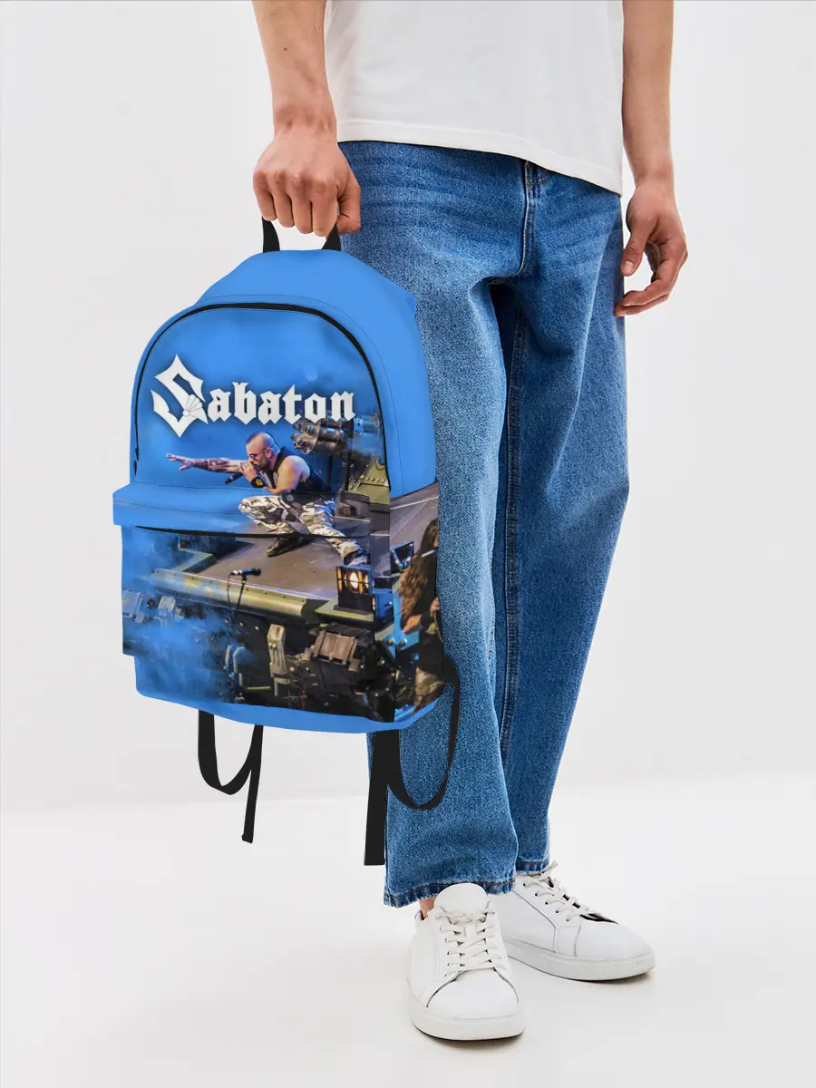 Рюкзак джинсовый / Йоаким Броден на танке Sabaton