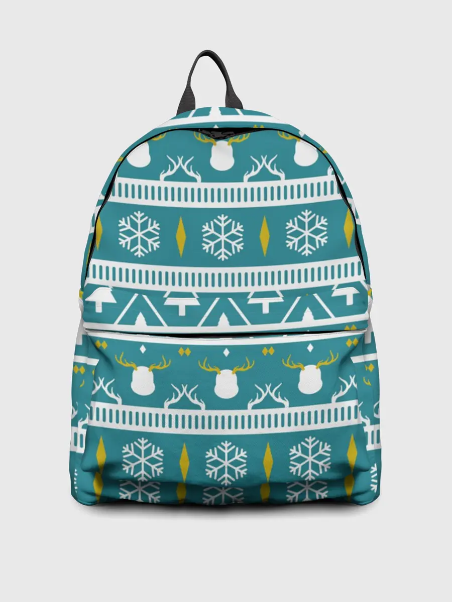 Рюкзак джинсовый / Узор новогодний