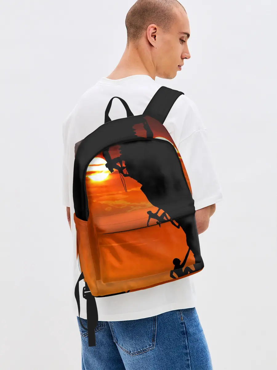 Рюкзак джинсовый / СКАЛОЛАЗЫ В ЗАКАТЕ