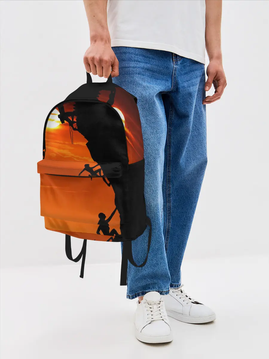 Рюкзак джинсовый / СКАЛОЛАЗЫ В ЗАКАТЕ